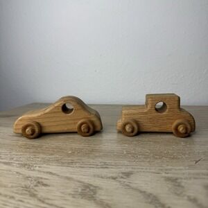 Handmade Carved Wood Cars Set of 2 Race Car / Model T - Toysforblessings